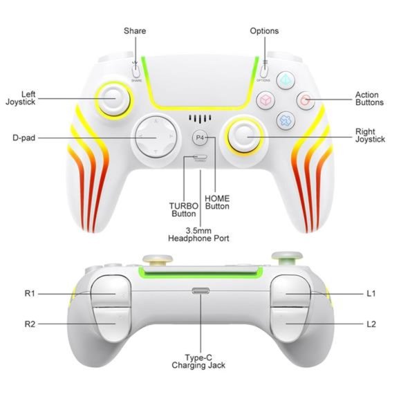 Wireless Controller with Dual Vibration, 6-Axis Motion, Audio Function - Picture 6 of 7